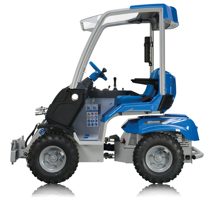 small mini articulated loader side