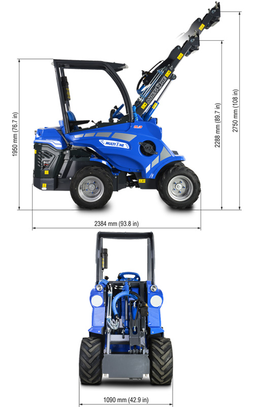 Multione 5.3 Mini Articulated Loader Lift Height