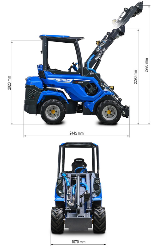 Multione 6.3S Mini Articulated Loader Lift Height